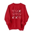 thumbnail image 1 of Penkiiy Chandail en Molleton Imprimé Col Rond pour Femmes Saint-Valentin Manches Longues Chandail en Molleton à Capuche TG Rouge, 1 of 7