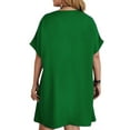 thumbnail image 2 of Innerwin Robes Courtes d'Été Couleur Unie Robe Mini Femme Manches Vacances Surdimensionnée Robe d'Été Verte 5TG, 2 of 3