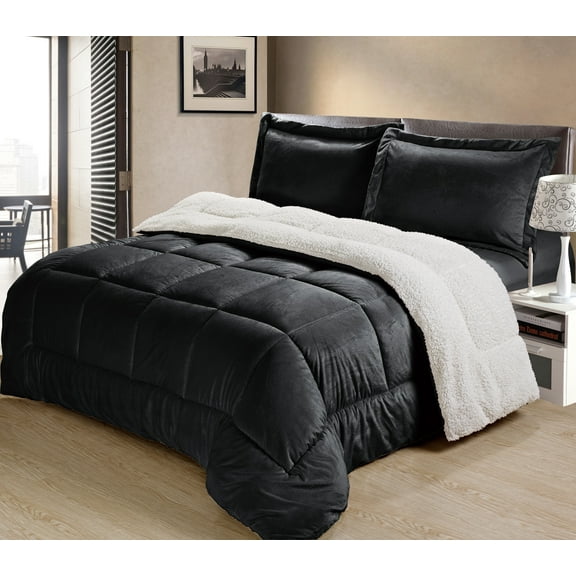 Home Classic Collection Micro Mink Sherpa Convertible Comforter Set