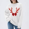 thumbnail image 2 of Hueook Christmas Sweaters for Women Fashion Women's Casual Solid Color Long Sleeve Round-Neck Blouses Shirts Tops Sweater White 2X, 2 of 8
