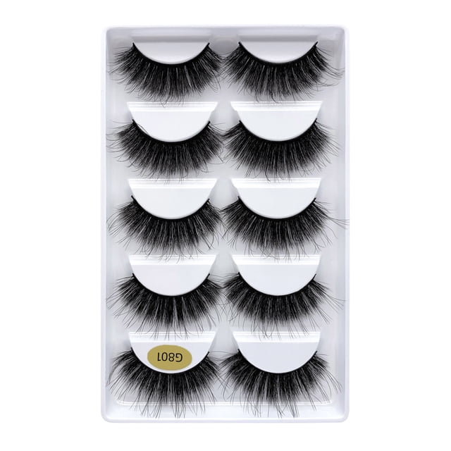 Pestañas naturales, pestañas postizas, pestañas cortas, pestañas postizas gruesas naturales, 5 pares de pestañas mixtas, pestañas de visón de imitación, pestañas postizas artificiales puras, pestañas