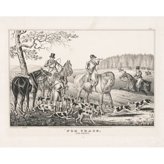Print: Fox Chase: The Death, 1846