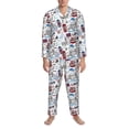 thumbnail image 3 of Salouo London Landmark2 Print Button-Front Long Sleeve Pajama Set for Men, Soft 2Pjs Men's Long Sleeve Sleepwear-XX-Large, 3 of 7