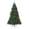 thumbnail image 4 of ACE-Holiday,7FT Pre-Lit Mixed Frosted Hinged Artificial Christmas Tree with 450 Clear Lights,52 Frosted Pine Cones,26 Red Berry,1219 Tips for Home,Offices,Schools,Shops,Parties(Green), 4 of 10