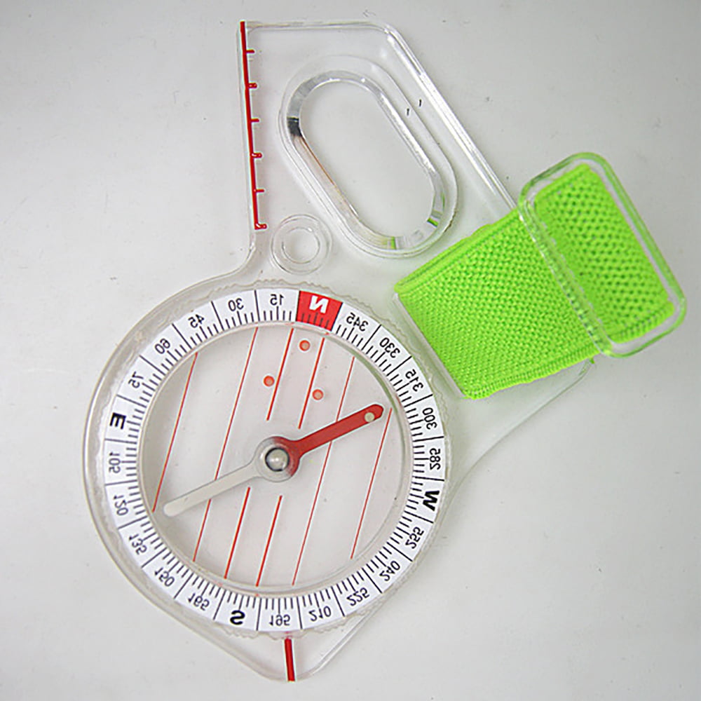 9.4CM Outdoor Portable Mini Thumb Compass with Map Scale for Orienteering Hiking 