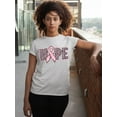 thumbnail image 3 of Breast Cancer Support Hope Pink Ribbon Women's T-shirt, 2XL, White, 3 of 5