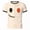 Beige, variant on Men's Halloween Print T‑Shirt Split Color Stitched Smiley Face Short Sleeve Crew Neck Casual Tee for Halloween Party Orange M
