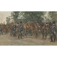 thumbnail image 3 of George Hendrik Breitner 14x10 Black Modern Framed Museum Art Print Titled - Hussars Standing Next to Their Horses Along the Side of the Road (C. 1867 - C. 1923), 3 of 5