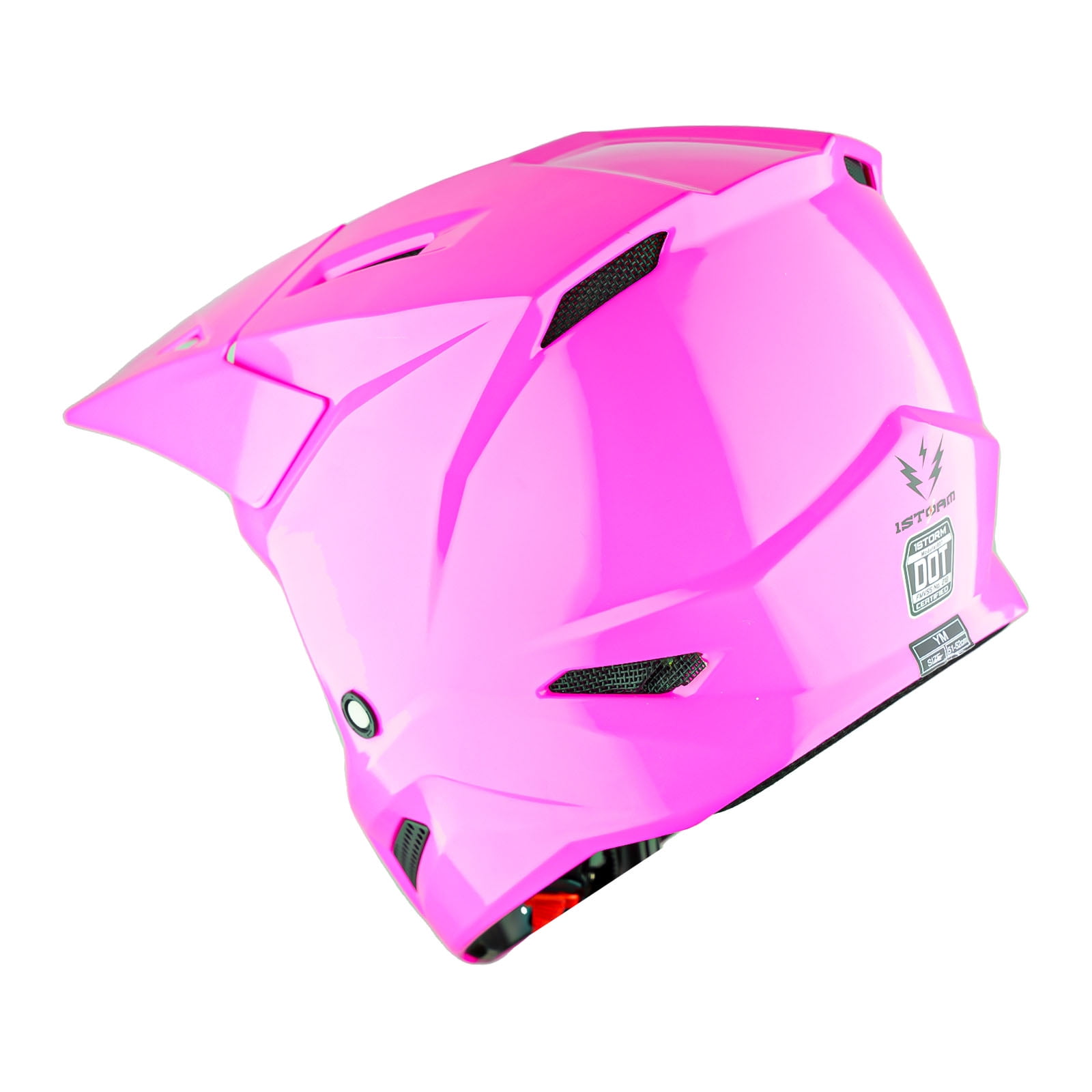 1Storm New Youth Kids BMX MX Bike Helmet Motocross Helmet T602 Teenager Glossy Pink + Goggles + Gloves Bundle