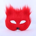 thumbnail image 1 of Máscara de mascarada de animales para hombres y mujeres, media cara, accesorios de actuación para Halloween, Liaozhai, pequeño zorro, 1 of 5