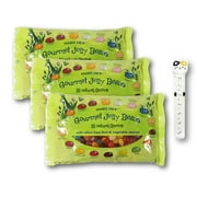 Trader Joe's Gourmet Jelly Beans 18 Natural Flavors and Colors 15 Oz. (Pack of 3) with 1 Adorable Animal Calendar Bag Clip