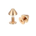 thumbnail image 1 of Unique Bargains 9x6mm Screw Back Rivets Solid Leather Studs Gold Tone 50 Sets, 1 of 5
