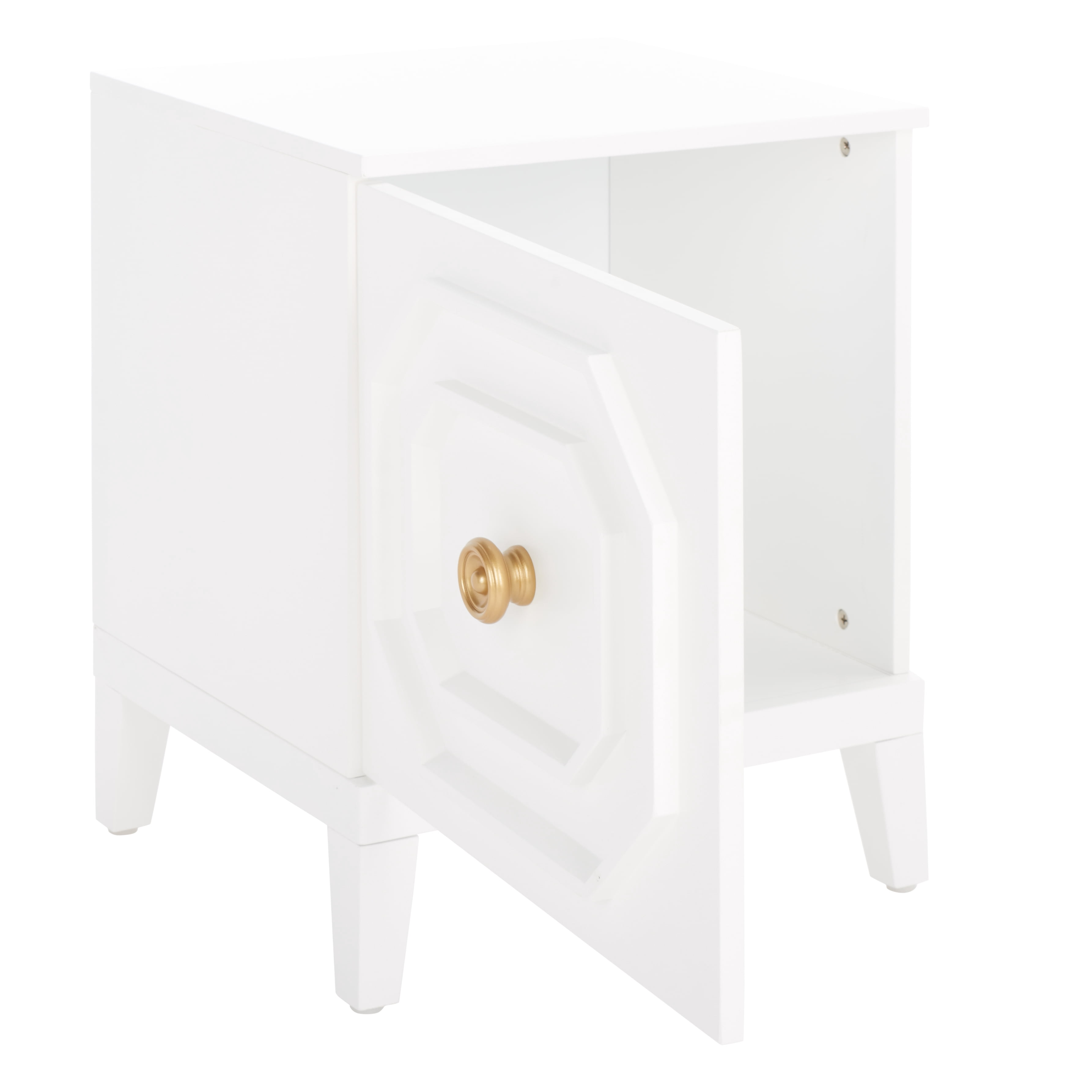 SAFAVIEH Riya Modern Solid 1 Door Nightstand, White