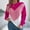 Pink, variant on Aobny Cable Knit Fall Sweaters Crew Neck Long Sleeve Knitted Orange Pullover Women Color Block Sweaters Women,S