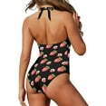 thumbnail image 5 of FKELYI One Piece Swimsuit Women's Halter Swimwear Breathable Bathing Suit Tummy Control Monokini with Soft Pad for Ladies Swimming Surfing, Strawberry Dog Cat Paw Print, S, 5 of 6