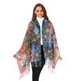 thumbnail image 3 of FORMRS Womens Scarf Winter Soft Long Big Warm Shawls Wrap Tassel Scarves, Orange Vibrant Flowers, 3 of 9