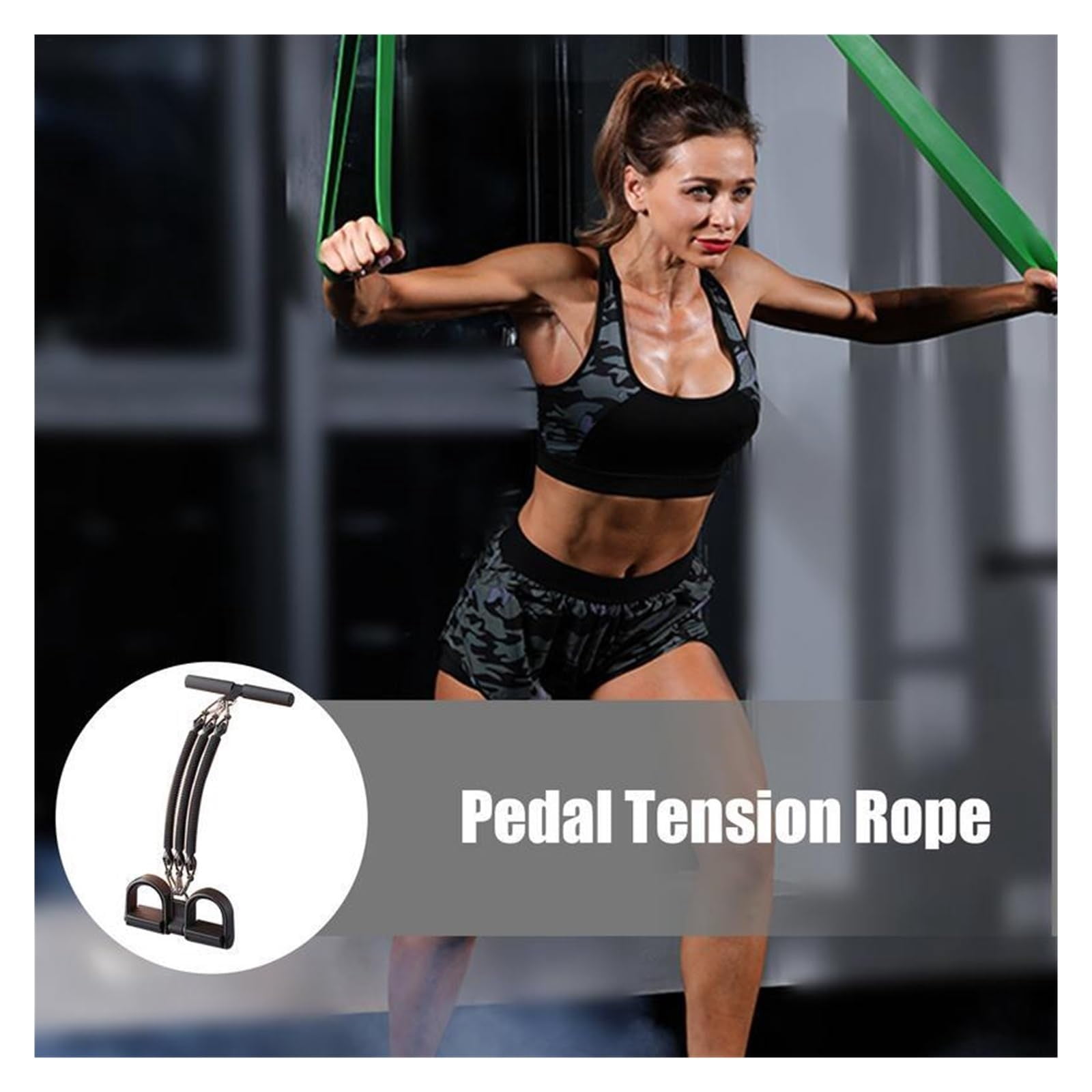 Pedal Resistance Band with Handle, Elastic Sit Up Pull Rope Sit Up Band Pull Rope Elastic Pedal Puller Yoga Pedal Puller Resistant Band for Waist Arm Leg