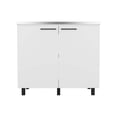 thumbnail image 5 of We Have Furniture Alexandria 2 Piece Kitchen Set, Wall Cabinet + Utility Sink, White Finish, 5 of 6