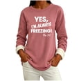 thumbnail image 2 of YanHoo Fleece Sweatshirt for Women Trendy Letter Print Crewneck Pullover Tops Fall Casual Loose Fit Sweatshirts, 2 of 8