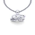 thumbnail image 4 of SuperJeweler B Initial Necklace in 14 Karat White Gold, Diamond Accent and Swirly, With Free 18 inch Cable Chain, for Women, 4 of 6