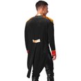 thumbnail image 4 of iiniim Mens Circus Magic Show Outfit Open Front Lapel Velvet Tailcoat Jacket with Accessories Set Black 3XL, 4 of 7