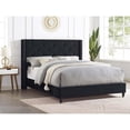 thumbnail image 2 of Best Master Furniture Valentina Velvet Fabric Wingback Platform Full Bed in Navy, 2 of 3