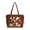 coffee color, variant on Large Capacity PU Ita Bag for Women & Girls, Ribbon Lace Up Tote Handbag with Transparent Window, Versatile Shoulder Bag for Daily Use (16.93" x 11.42" x 3.94", 0.93 lb)