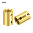 thumbnail image 3 of Unique Bargains M10 M4 Manchon de Filetage Connecteur de Tuyaux à Goujon Écrou de Raccord Rond Ton Or Lot de 4, 3 of 5