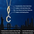 thumbnail image 2 of Initial Necklace Letter A to Z Alphabet | 10K Yellow Gold and 925 Sterling Silver | Lab Grown Diamond | Gift Women Mother's Day Wife Mom Girlfriend Anniversary Birthday | By Keren Hanan | Initial C, 2 of 6