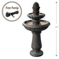 thumbnail image 4 of Teamson Home Water Fountain Outdoor Deluxe Pineapple 2-Tier Pedestal Gray, 4 of 6