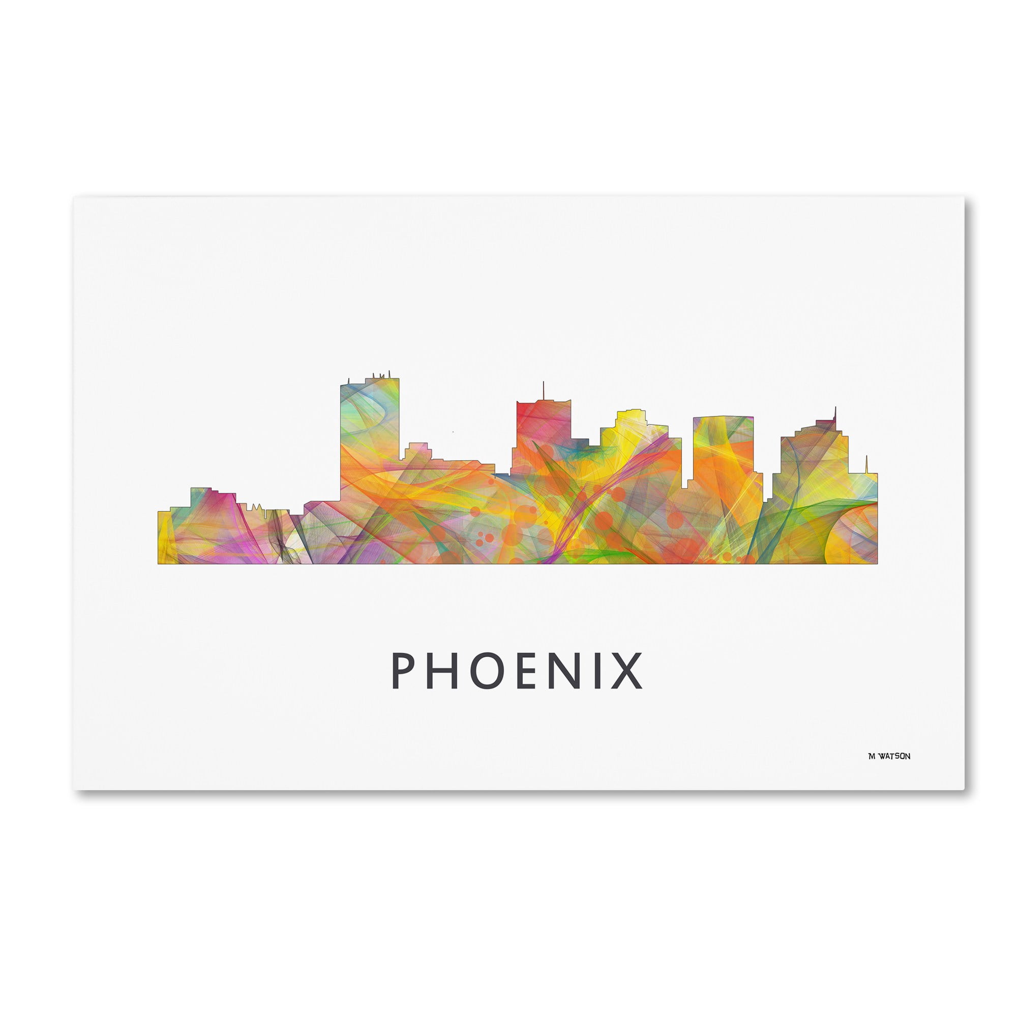 Trademark Fine Art 'Phoenix Arizona Skyline WB-1' Canvas Art by Marlene Watson