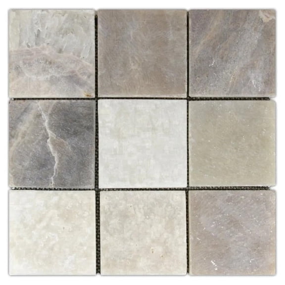 CNK Tile Mixed Quartz 4" x 4" Stone Mosaic Tile
