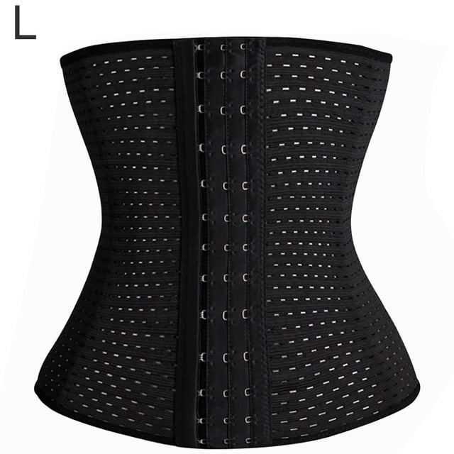 Faja moldeadora de cuerpo de goma con cintura transpirable y hueca para mujer, negro, L Scienceny AP001122-02