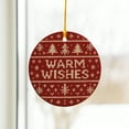 thumbnail image 5 of ViciArt Warm Wishes Christmas Ornament, Ceramic, 3" Round, Holiday Decor, Knitted Sweater Design, 5 of 5