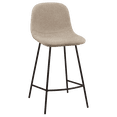 thumbnail image 1 of Bouclair Beige Fabric and Metal Bar Stool, 1 of 8