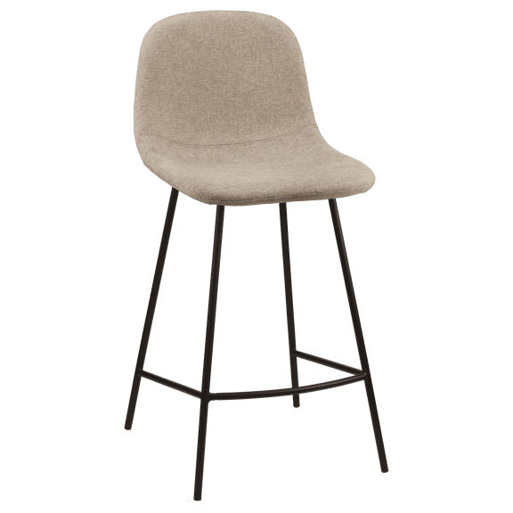 Bouclair Tabouret de Bar en Tissu Beige et Métal