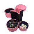 thumbnail image 1 of Joyero de tres capas de terciopelo rosa de Yjmei, 1 of 5