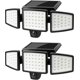 thumbnail image 1 of Luces de inundación solares para exteriores, luces de seguridad activadas por movimiento, WL4000 de alto brillo, 3 cabezales ajustables, ángulo de iluminación amplio de 270°, IP65 impermeabl, 1 of 5