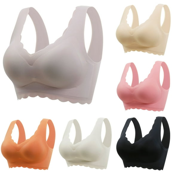 Sentmoon Womens Bras Sports Bras for Women Full Coverages Lift No Underwires Wide Strap Stretchy Underwear Solid Color Workout Bra Comfy for Home Leisure Black XXL