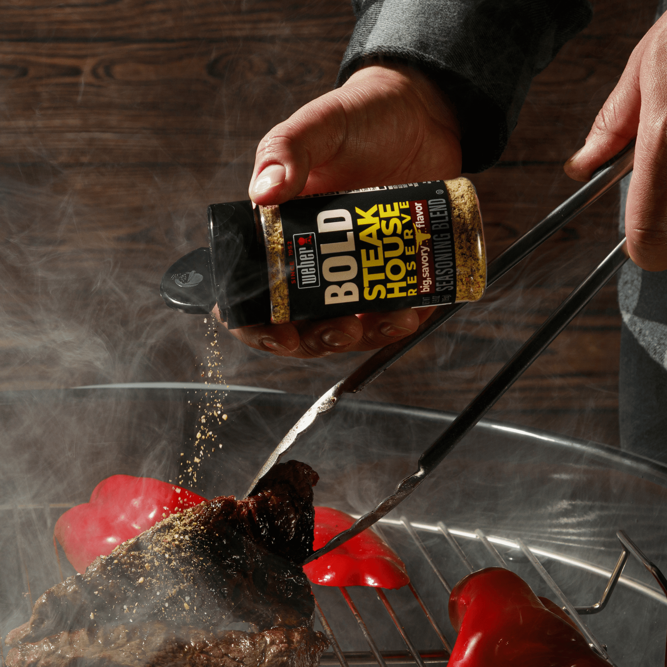 (3 pack) Weber BOLD Steakhouse Reserve Seasoning, Steak Seasoning Blend, 6.9 oz Shaker Bottle