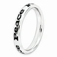 thumbnail image 3 of 925 Sterling Silver Stackable Expressions Polished Enameled Peace Ring Size: 8; for Adults and Teens; for Women and Men, 3 of 5