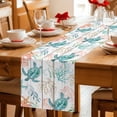 thumbnail image 5 of Table Runner - 108 Inch Long, Teal Red Coastal Kitchen Dining Table Runner Dresser Scarves, Beach Nautical Sea Turtle Coral Starfish Vintage Farmhouse Decor for Coffee Tables Wedding Party Banquet, 5 of 8