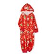 thumbnail image 3 of Matching Christmas Pajamas for Family Winter Long Sleeve Cartoon Print Hooded Romper Zip Up Jumpsuits, 3 of 10