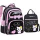thumbnail image 2 of New Primary PU leather School Bag 2024 Fashion Cute Girls With Cute Cat Orthopaedic Waterproof Backpack, 2 of 4