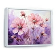 thumbnail image 2 of Designart "Meadow of Poppies Purple and Pink I" Floral Framed Wall Art - Traditional Pink Poppies Entryway Framed Wall Art, 2 of 6