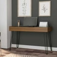 thumbnail image 2 of Mahogany 1-Drawer Rectangle Writing Desk with Hairpin Legs, 2 of 7