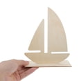 thumbnail image 2 of 10Pcs Boat Shape Wooden Cutout Crafts Unfinished Wood Decoration for Kids Painting, 2 of 7
