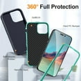 thumbnail image 4 of Dteck for Apple iPhone 14 Pro Max Case, Three Layer Heavy Duty Shockproof Protection Hard Plastic Bumper +Soft Silicone Rubber Armor Protective Case, Deep Blue+Mint, 4 of 8