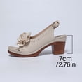 thumbnail image 4 of Xucatan Women's Plus Size Heeled Sandals, Romantic Floral Detail with Adjustable Buckle Ankle Strap, Stable Block Heel for All Day Wear Gift, 4 of 9
