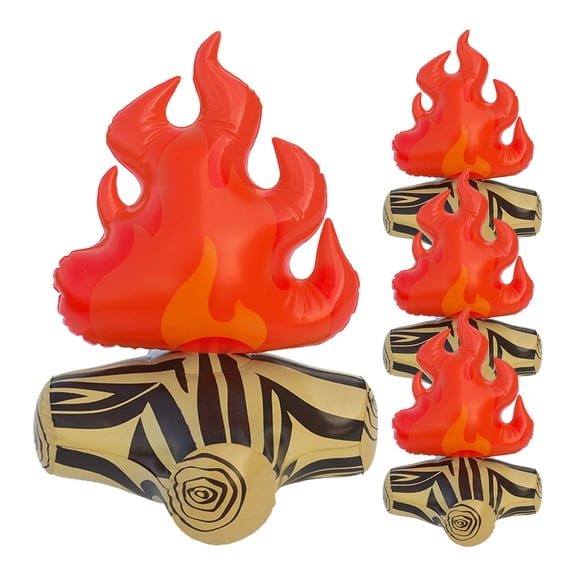 4pcs Fake Campfire Inflatable Bonfire Vivid Campfire Prop Inflatable Camp Fire Model